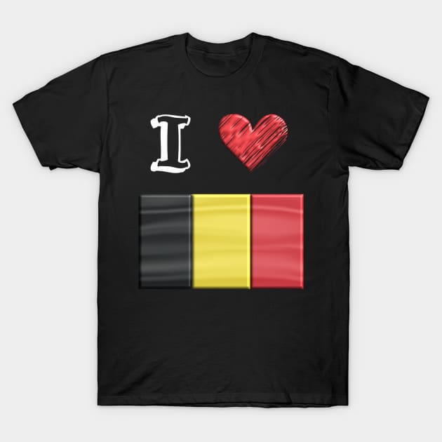 I love Flag from Belgien T-Shirt by JG0815Designs
